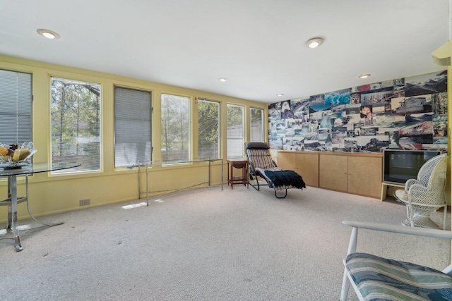 103 S Nauraushaun Rd, Pearl River, NY 10965 - living area featuring recessed lighting, carpet flooring, and a healthy amount of sunlight