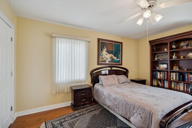 44 Netz Pl, Albertson, NY 11507 - bedroom featuring ceiling fan, wood finished floors, and baseboards