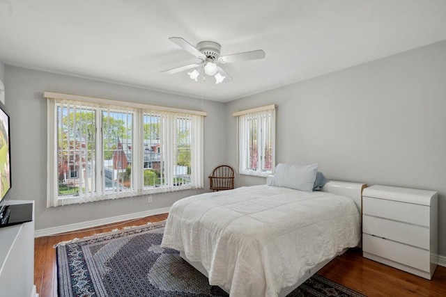 44 Netz Pl, Albertson, NY 11507 - bedroom featuring wood finished floors, a ceiling fan, and baseboards