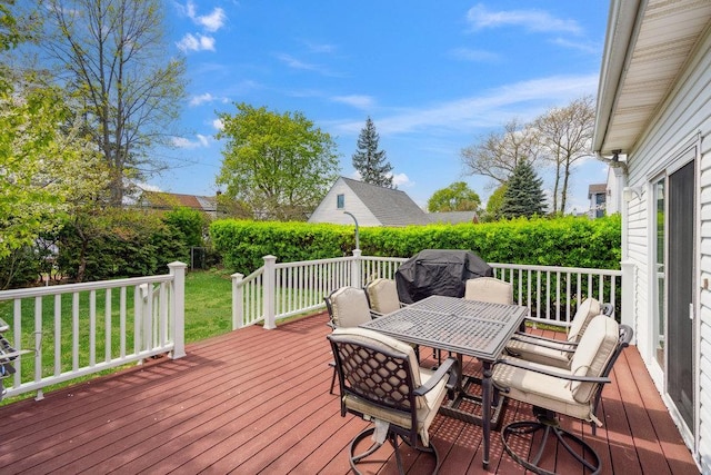 44 Netz Pl, Albertson, NY 11507 - deck featuring a yard and outdoor dining space