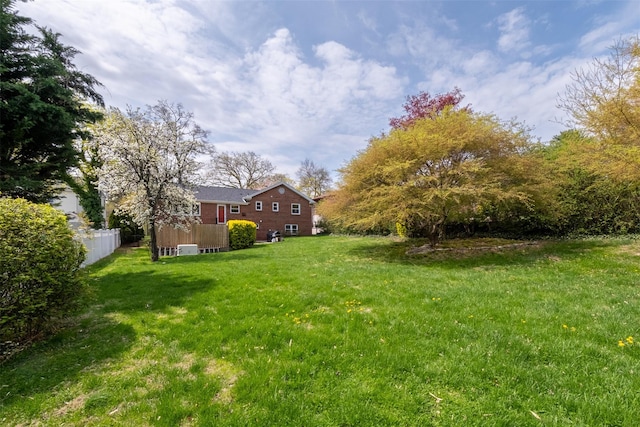 view of yard with fence