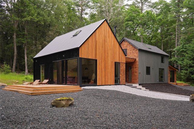 64 Hoyt Rd, Glen Spey, NY 12737 - view of front facade with a wooden deck