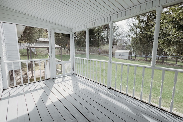 view of unfurnished sunroom