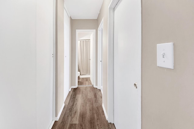 3130 Irwin Ave Unit 2C, Bronx, NY 10463 - corridor with baseboards and dark wood-style flooring