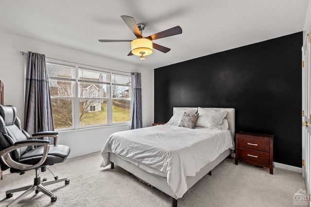 67 Latham Cir, Saugerties, NY 12477 - bedroom featuring light carpet and ceiling fan