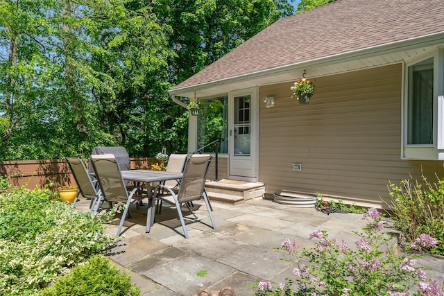 view of patio / terrace with fence and outdoor dining area