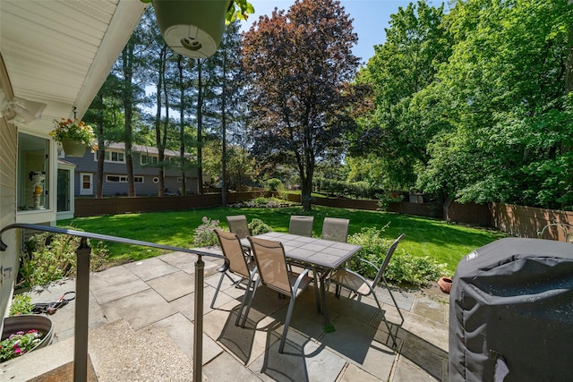 view of patio with outdoor dining area