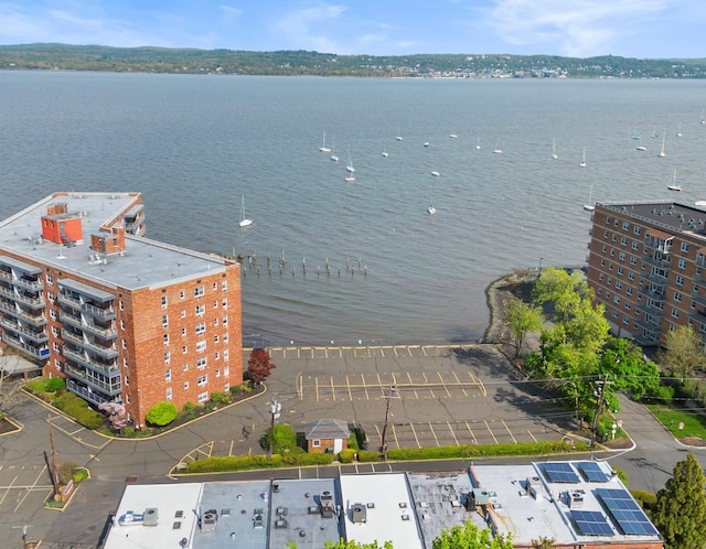 110 Gedney St, Nyack, NY 10960 - drone / aerial view of apartment complex and a nearby body of water