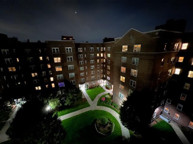 view of property at night