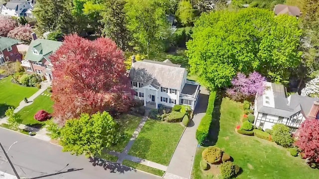 drone / aerial view with a residential view
