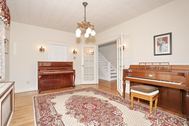 85 S Harrison Ave, Congers, NY 10920 - interior space featuring an inviting chandelier, an ornate ceiling, stairway, and wood finished floors