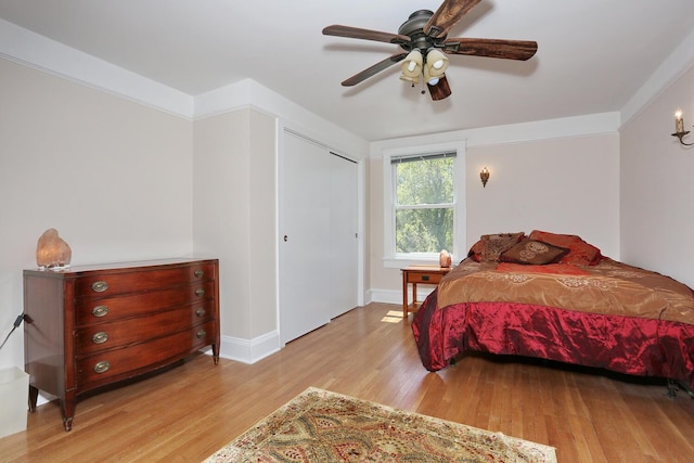 85 S Harrison Ave, Congers, NY 10920 - bedroom featuring baseboards, a ceiling fan, and wood finished floors