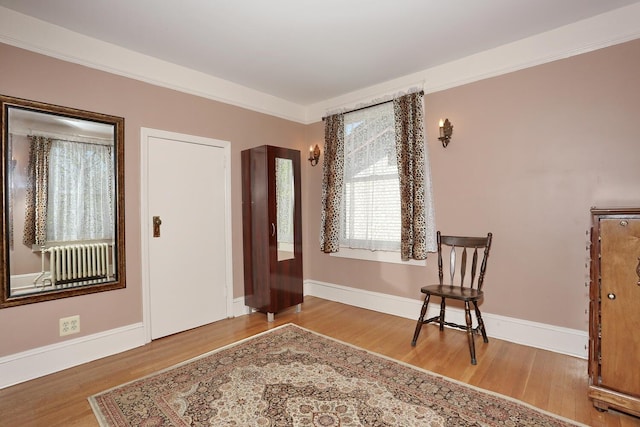 85 S Harrison Ave, Congers, NY 10920 - foyer featuring baseboards, wood finished floors, and radiator heating unit