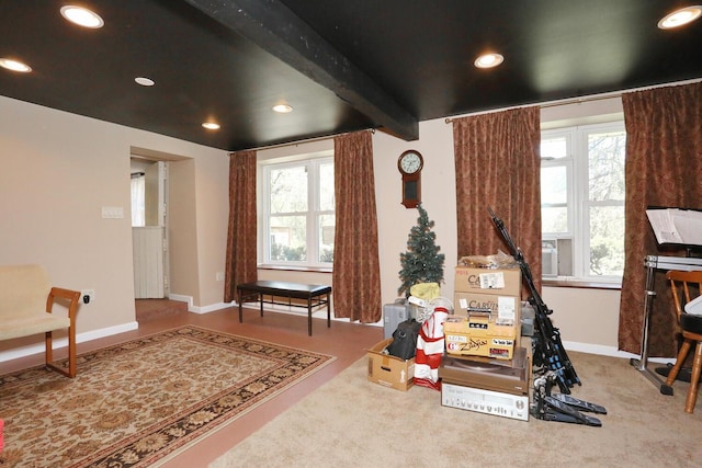 85 S Harrison Ave, Congers, NY 10920 - interior space featuring baseboards, recessed lighting, beam ceiling, and a healthy amount of sunlight