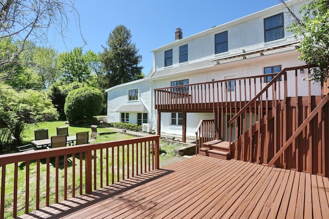 85 S Harrison Ave, Congers, NY 10920 - wooden deck with a lawn and stairs