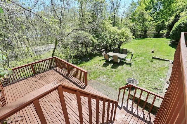 85 S Harrison Ave, Congers, NY 10920 - wooden terrace with a yard and outdoor dining space