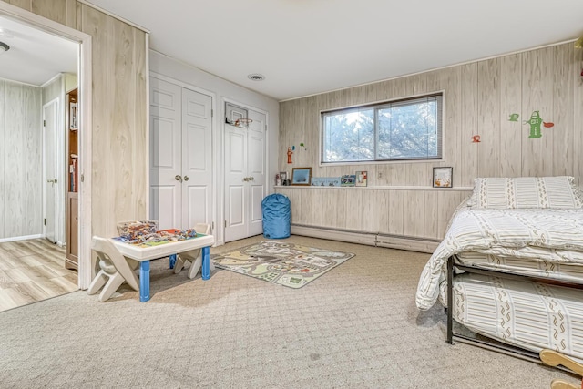 bedroom with baseboard heating