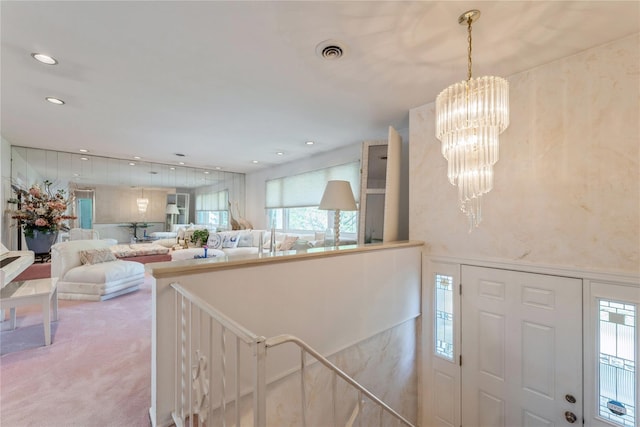 28 Verona Ct, New City, NY 10956 - foyer featuring a notable chandelier, recessed lighting, and visible vents