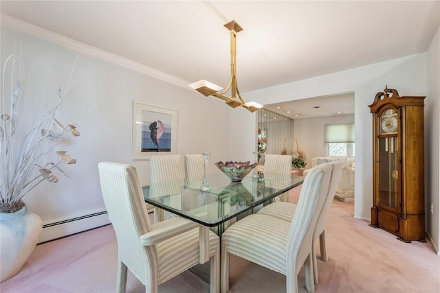 28 Verona Ct, New City, NY 10956 - dining area with a baseboard radiator and light carpet