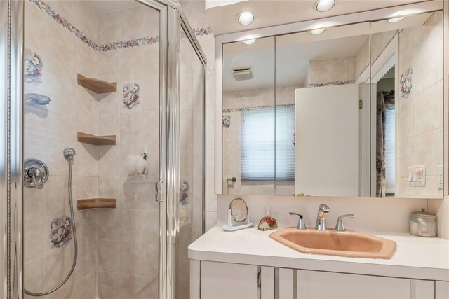 28 Verona Ct, New City, NY 10956 - full bath featuring visible vents, a stall shower, and vanity