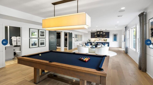 22 Sienna Ct, Dix Hills, NY 11746 - game room with visible vents, light wood-style floors, and billiards