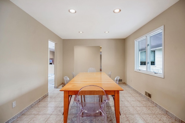 57 Seward Dr, Dix Hills, NY 11746 - dining room featuring light tile patterned floors, baseboards, recessed lighting, and visible vents