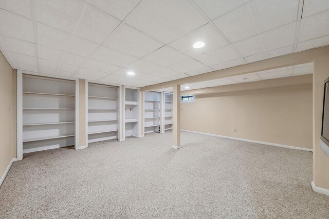 57 Seward Dr, Dix Hills, NY 11746 - finished below grade area featuring carpet floors, recessed lighting, baseboards, and built in features