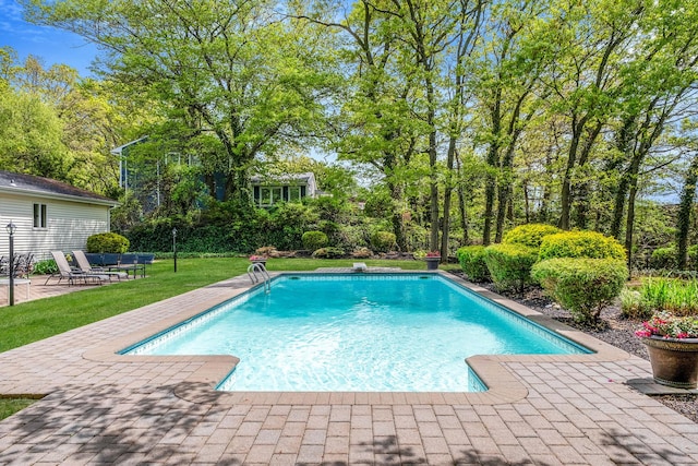 57 Seward Dr, Dix Hills, NY 11746 - outdoor pool featuring a lawn and a patio