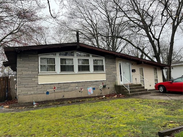78 Samuel St, Ronkonkoma, NY 11779 - view of front of home featuring entry steps and stone siding