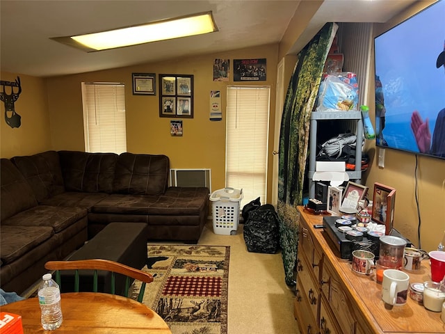 78 Samuel St, Ronkonkoma, NY 11779 - carpeted living room with vaulted ceiling