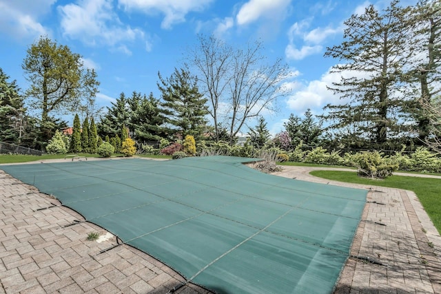 9 Dock Ln, Kings Point, NY 11024 - view of pool featuring a covered pool and a diving board