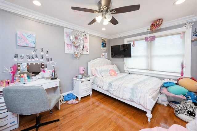 258 Longstreet Ave, Bronx, NY 10465 - bedroom featuring crown molding, recessed lighting, and wood finished floors