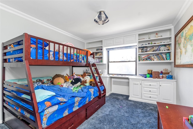 1203 E Broadway Unit G11, Hewlett, NY 11557 - bedroom featuring crown molding, radiator, and dark colored carpet