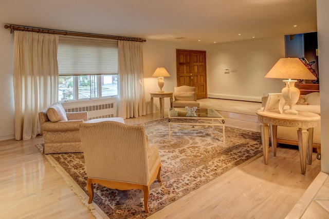 21629 28th Ave, Bayside, NY 11360 - living room with recessed lighting and wood finished floors