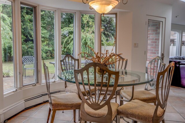 21629 28th Ave, Bayside, NY 11360 - dining area with light tile patterned flooring