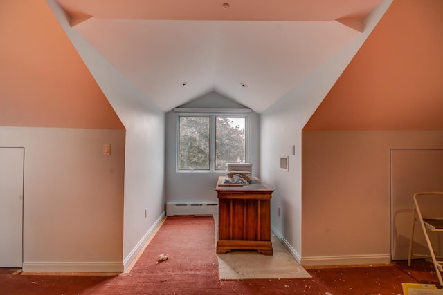 21629 28th Ave, Bayside, NY 11360 - bonus room with baseboards, a baseboard radiator, and lofted ceiling