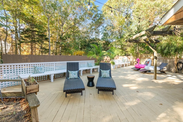 wooden deck with fence