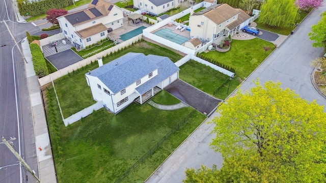 aerial view featuring a residential view