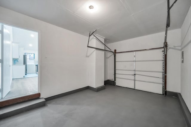 garage with baseboards