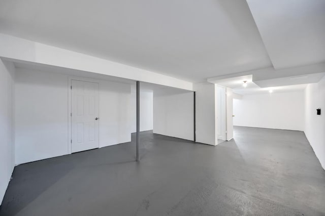 view of finished below grade area