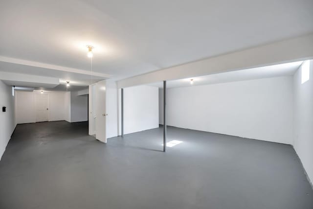 view of finished basement