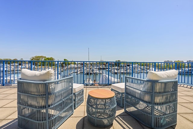 18 Shady Glen Ct Unit 302, New Rochelle, NY 10805 - view of patio featuring a water view