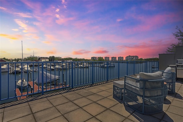 18 Shady Glen Ct Unit 302, New Rochelle, NY 10805 - patio terrace at dusk with a water view