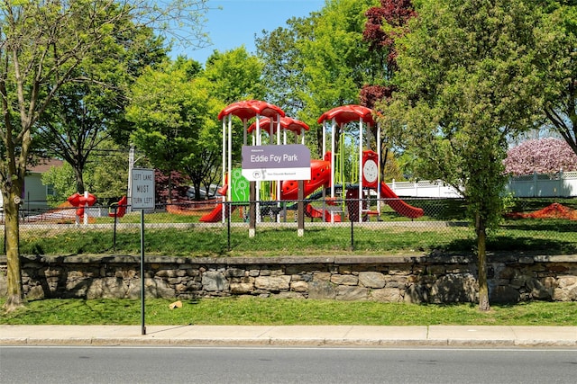 community playground with fence