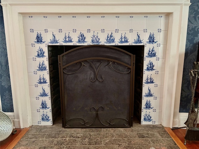 12 W Mall Dr, West Hills, NY 11743 - detailed view of wallpapered walls and wood finished floors
