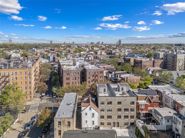 drone / aerial view with a city view