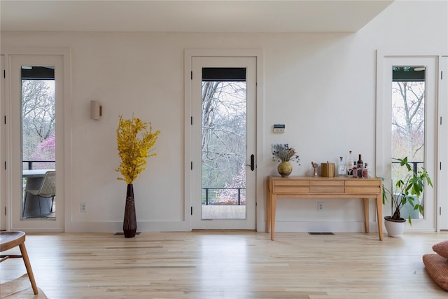 21 Private Way, Garrison, NY 10524 - entryway with baseboards, a healthy amount of sunlight, and light wood-style flooring