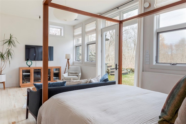 21 Private Way, Garrison, NY 10524 - bedroom featuring french doors, light wood finished floors, and access to exterior