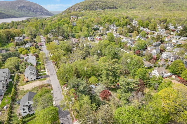 64 Paulding Ave, Cold Spring, NY 10516 - bird's eye view with a residential view, a water and mountain view, and a wooded view