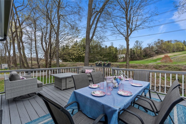 deck featuring outdoor dining space